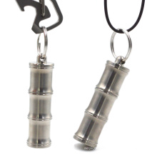 Titanium Mini Pill Holder with Keychain or Necklace